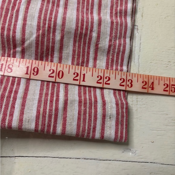 Lulus Linen Cotton White Red Striped Ruffle Culotte Jumpsuit Size Medium Romper - Picture 5 of 8